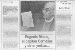Eugenio Matus, el capitán Cornelius y otras yerbas  [artículo] Omar Lara.