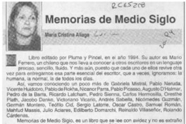 Memorias de medio siglo  [artículo] María Cristina Aliaga.