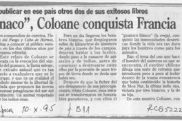 Con "El guanaco", Coloane conquista Francia  [artículo].