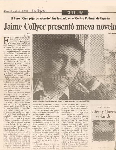 Jaime Collyer presentó nueva novela