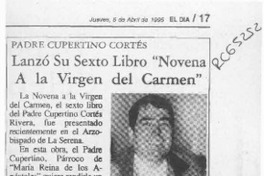 Lanzó su sexto libro "Novena a la virgen del Carmen"  [artículo].