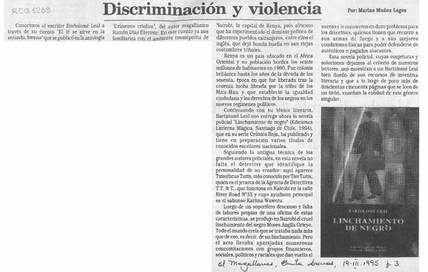 Discriminación y violencia  [artículo] Marino Muñoz Lagos.