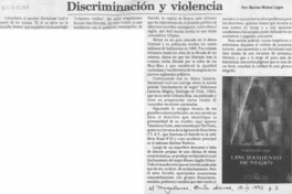 Discriminación y violencia  [artículo] Marino Muñoz Lagos.