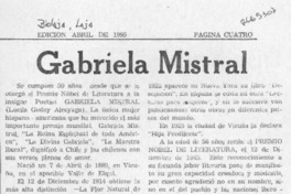 Gabriela Mistral  [artículo] Hernán Garrido G.
