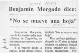 Homenaje a Benjamín Morgado  [artículo].
