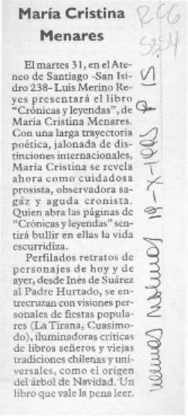 María Cristina Menares  [artículo].