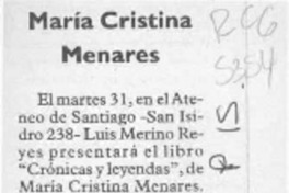 María Cristina Menares  [artículo].
