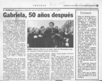 Gabriela, 50 años después  [artículo].
