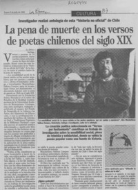La pena de muerte en los versos de poetas chilenos del siglo XIX  [artículo].