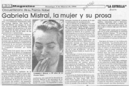 Gabriela Mistral, la mujer y su prosa