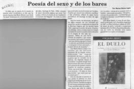 Poesía del sexo y de los bares  [artículo] Marino Muñoz Lagos.