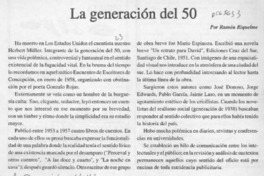 La generación del 50  [artículo] Ramón Riquelme.