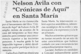 Nelson Avila con "Crónicas de aquí" en Santa María  [artículo].