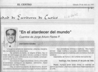 "En el atardecer del mundo"  [artículo] José Carrión Canales.
