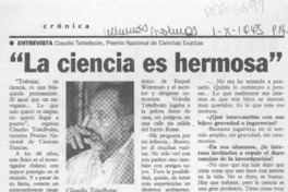 "La Ciencia es hermosa"  [artículo].