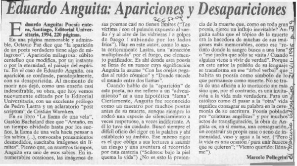 Eduardo Anguita, apariciones y desapariciones  [artículo] Marcelo Pellegrini.