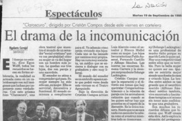 El drama de la incomunicación  [artículo] Rigoberto Carvajal.