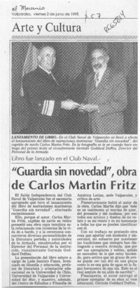 "Guardia sin novedad", obra de Carlos Martin Fritz  [artículo].