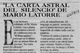 "La Carta astral del silencio" de Mario Latorre  [artículo].