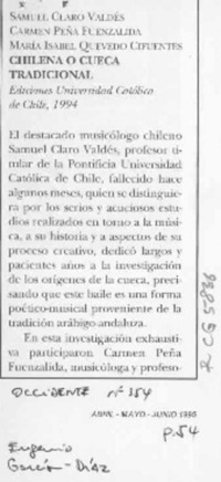 Chilena o cueca tradicional  [artículo] Eugenio García-Díaz.