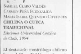 Chilena o cueca tradicional  [artículo] Eugenio García-Díaz.