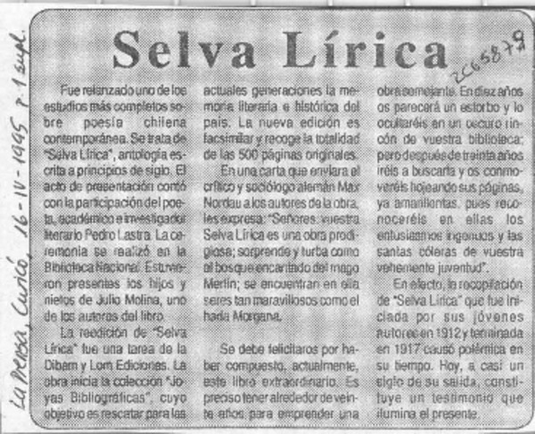 Selva lírica  [artículo].
