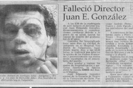 Falleció director Juan E. González  [artículo].