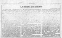 "La miseria del hombre"  [artículo] Juan Gabriel Araya G.