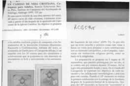 Un camino de vida cristiana  [artículo] Andrés Arteaga Manieu.
