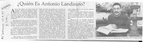 Quién es Antonio Landauro?  [artículo].