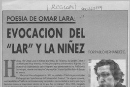 Evocación del "Lar" y la niñez  [artículo] Pablo Hernández C.