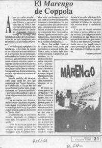 El Marengo de Coppola  [artículo] Fernando Quilodrán.