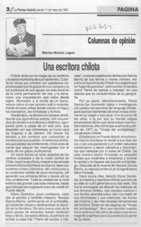Una escritora chilota  [artículo] Marino Muñoz Lagos.