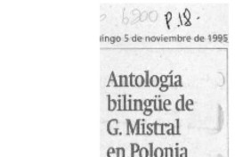 Antologia bilingüe de G. Mistral en Polonia  [artículo].