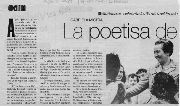 La poetisa de la desolación  [artículo] Carola Palma Salcidúa.