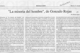 "La miseria del hombre", de Gonzalo Rojas  [artículo] Berta López Morales.