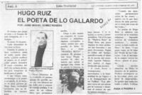 Hugo Ruiz, el poeta de Lo Gallardo  [artículo] Jaime Miguel Gómez Rogers.