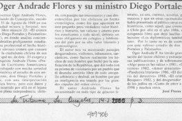 Oger Andrade Flores y su ministro Diego Portales  [artículo] José Luis Flores Leiva