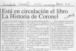 Está en circulación el libro "La historia de Coronel"  [artículo] Sergio Salazar Hermosilla