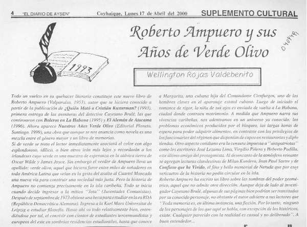 Roberto Ampuero y sus años verde olivo  [artículo] Wellington Rojas Valdebenito