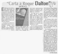 "Carta a Roque Dalton"  [artículo] Pablo Elizondo