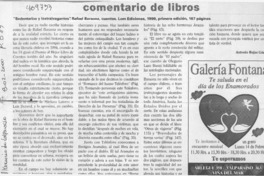 "Sedentarios y (extra)vagantes"  [artículo] Antonio Gómez Rojas