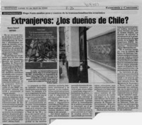 Extranjeros, los dueños de Chile?  [artículo] Mauricio Donoso