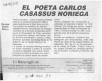 El poeta Carlos Casassus Noriega  [artículo] José Vargas Badilla