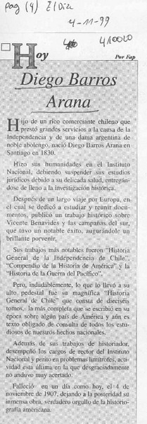 Diego Barros Arana  [artículo] Fap