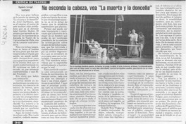 No esconda la cabeza, vea "La muerte y la doncella"  [artículo] Rigoberto Carvajal