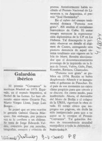 Galardón ibérico  [artículo] Pedro Godoy P.