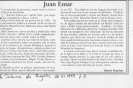 Juan Emar  [artículo] Ramón Riquelme