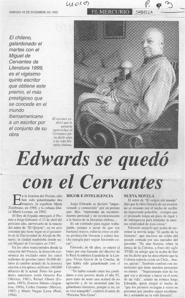 Edwards se quedó con el Cervantes  [artículo]