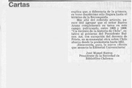 Precisión bibliográfica  [artículo] José Miguel Barros